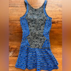 Parker Women’s/ Girl Teen Fit And Flare Dress Sleeveless Size  Large Blue/Black